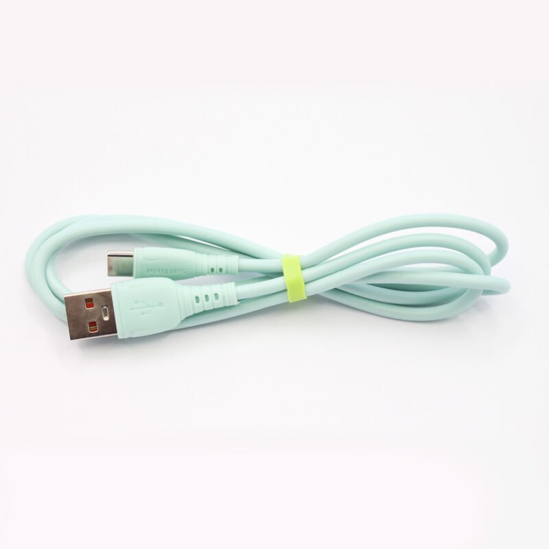 pack 20 cables philips usb 3.0 a tipo c 2.4 amp 1 mt black/white/green/blue — vista 6
