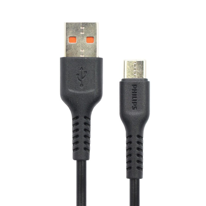 cable philips usb 3.0 a tipo c 2,4 amp 1 mts black — vista 5