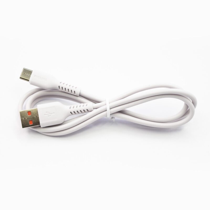 cable philips usb 3.0 a tipo c 2,4 amp 1 mts white — vista 3