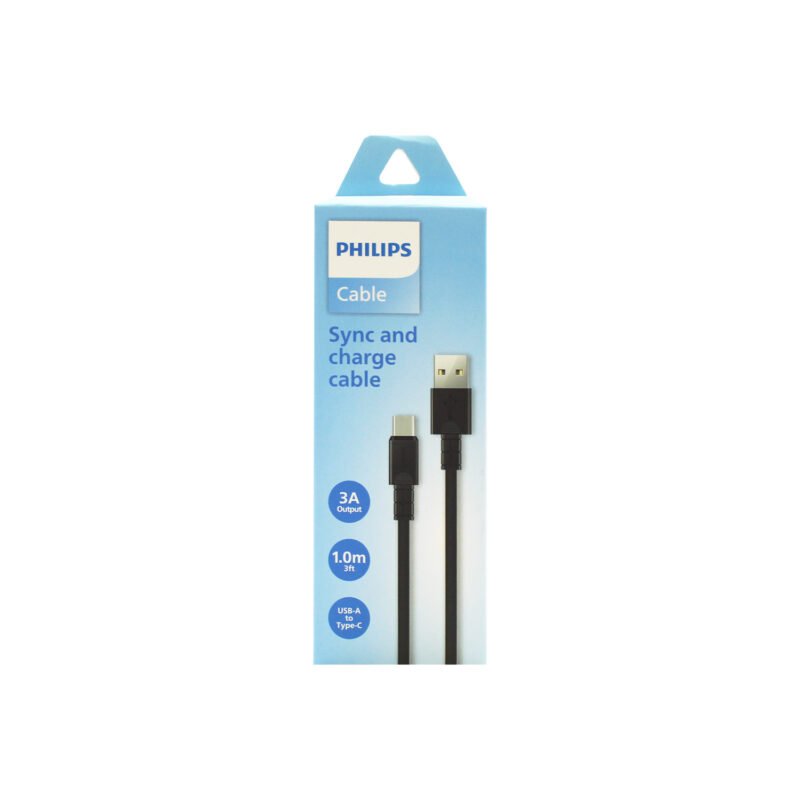 cable philips usb 3.0 a tipo c 3 amp 1 mt black — vista 7