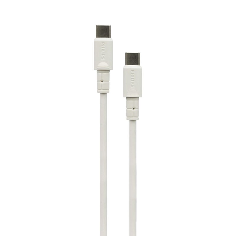 cable philips tipo c 3.0 a tipo c 3 amp 1 mt white — vista 5