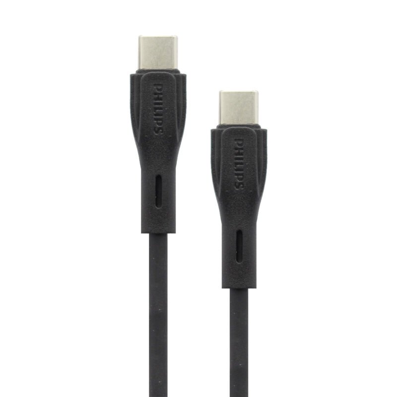 cable philips tipo c 3.0 a tipo c 3 amp 1 mt black — vista 6