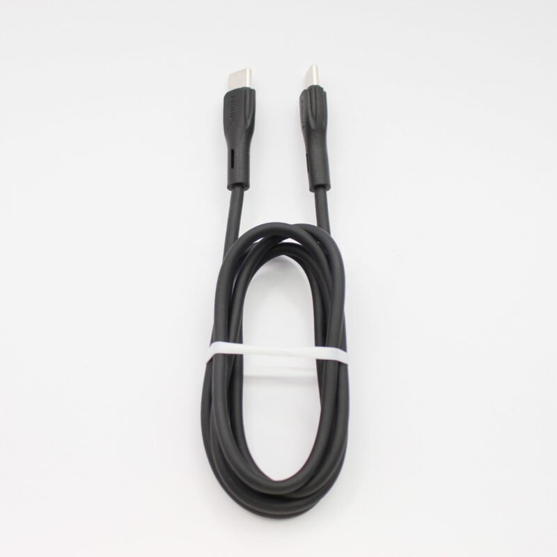 cable philips tipo c 3.0 a tipo c 3 amp 1 mt black — vista 3
