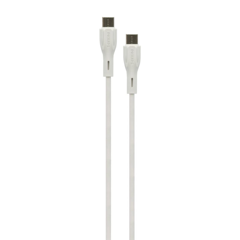 cable philips tipo c 3.0 a tipo c 3 amp 1 mt white — vista 5