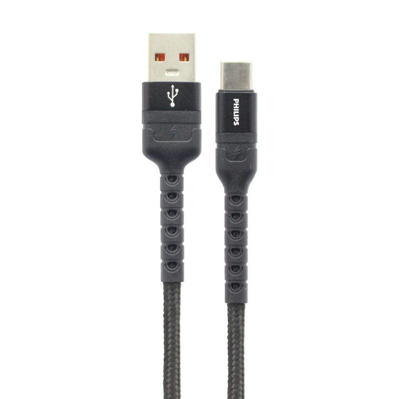 cable philips usb 3,0 a tipo c 3 amp trenzado 1 mt black — vista 4