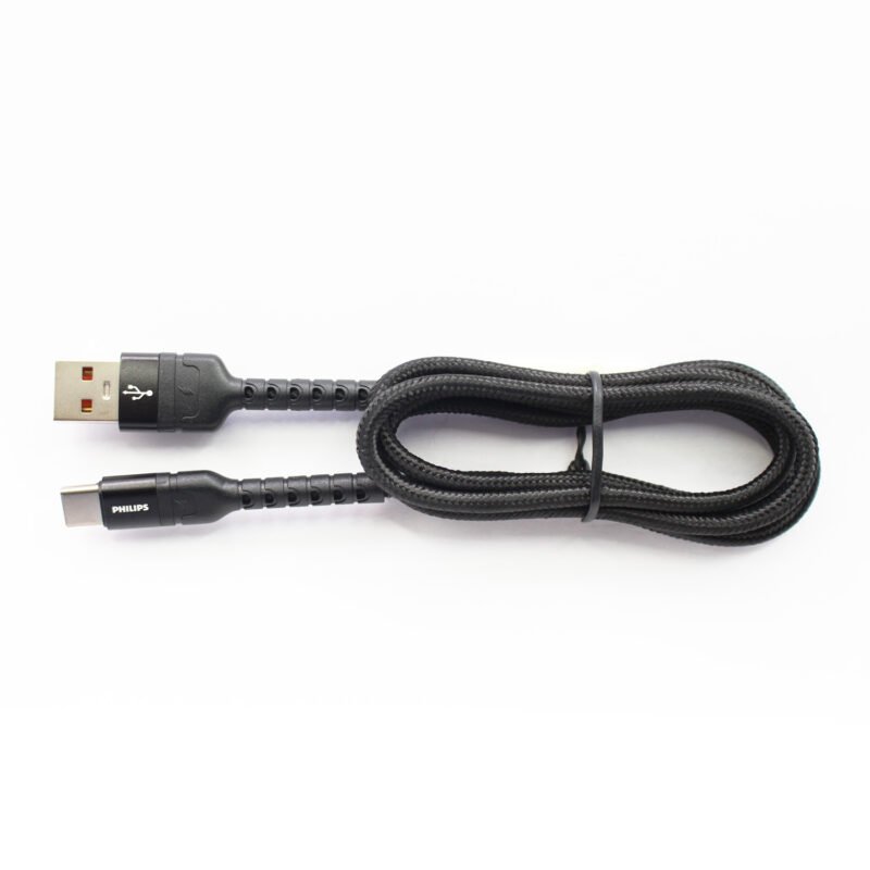 cable philips usb 3,0 a tipo c 3 amp trenzado 1 mt black — vista 6