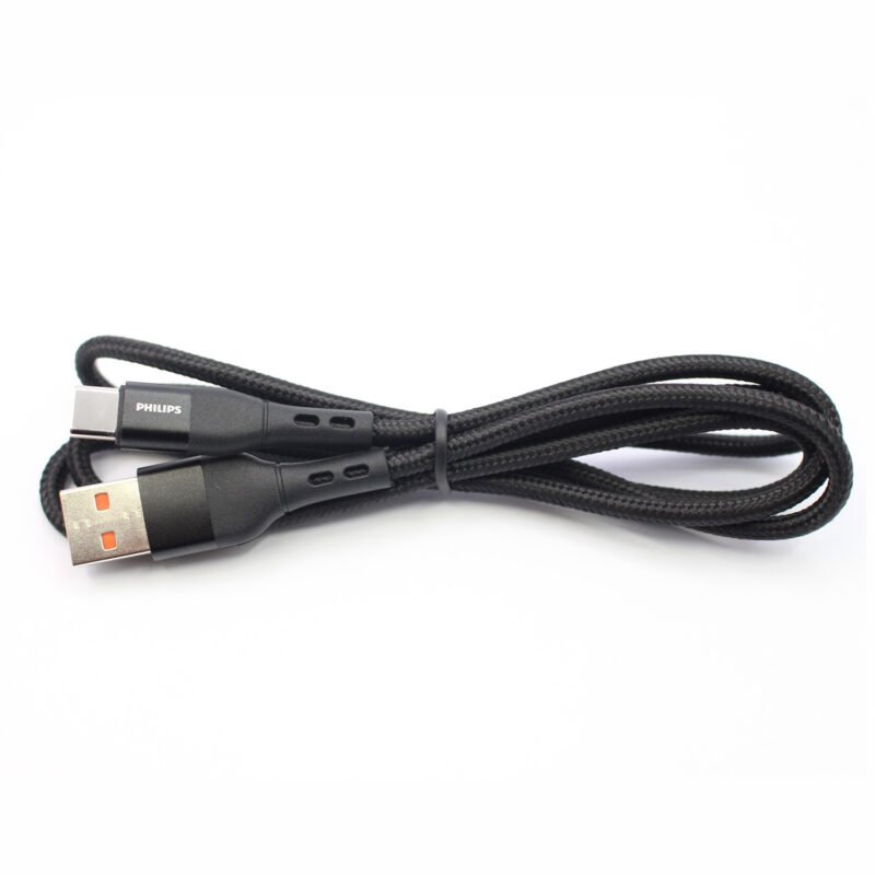 cable philips usb 3.0 a tipo c 2,4 amp 1 mt trenzado black — vista 7