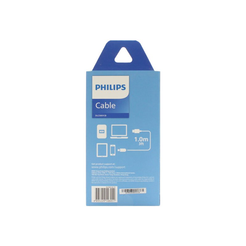 cable philips tipo c 3.2 a tipo c 60ws trenzado 1 mt puntas de aluminio black — vista 7