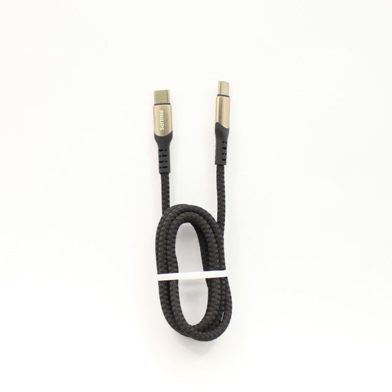 cable philips tipo c 3.2 a tipo c 60ws trenzado 1 mt puntas de aluminio black — vista 4