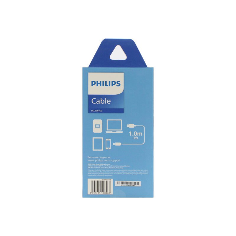 cable philips tipo c 3.2 a tipo c 60ws trenzado 1 mt puntas de aluminio grey — vista 3