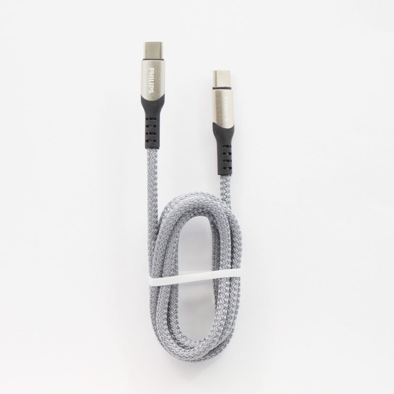 cable philips tipo c 3.2 a tipo c 60ws trenzado 1 mt puntas de aluminio grey — vista 7