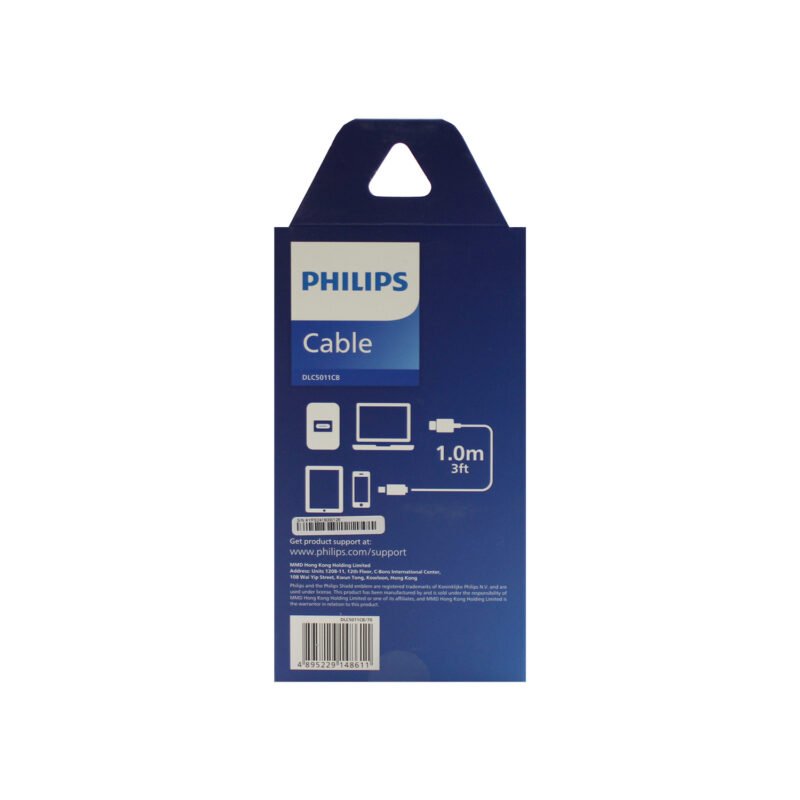 cable philips tipo c 3.2 a tipo c soporta 100ws 1 mt pantalla led trenzado black