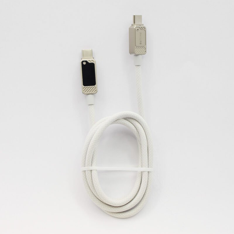 cable philips tipo c 3.2 a tipo c soporta 100ws 1 mt pantalla led trenzado white — vista 7