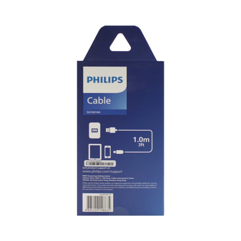 cable philips usb 3.0 a tipo c 3amp 1 mt con luz led trenzado black — vista 3