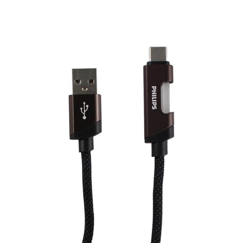 cable philips usb 3.0 a tipo c 3amp 1 mt con luz led trenzado black — vista 11