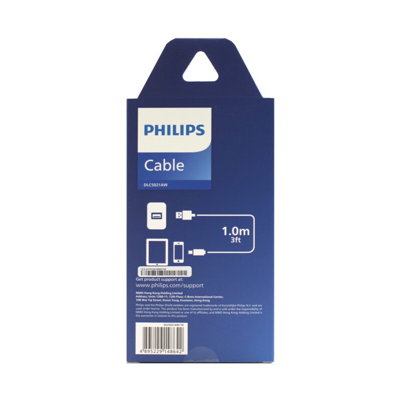 cable philips usb 3.0 a tipo c 3amp 1 mt con luz led trenzado white — vista 2