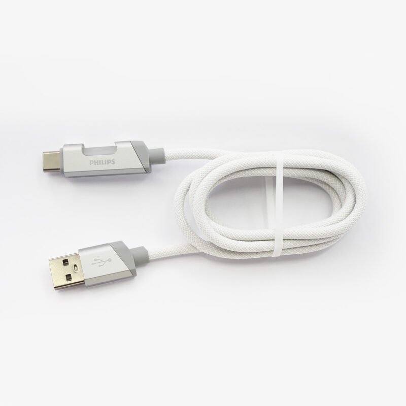 cable philips usb 3.0 a tipo c 3amp 1 mt con luz led trenzado white — vista 5