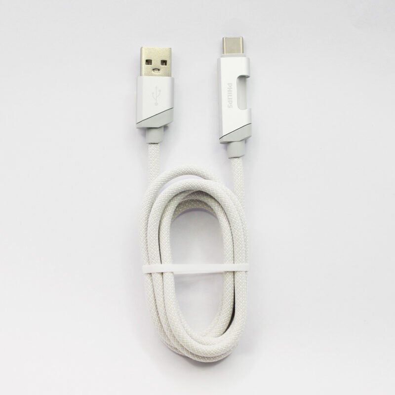 cable philips usb 3.0 a tipo c 3amp 1 mt con luz led trenzado white — vista 6