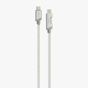 cable philips tipo c 3.2 a tipo c 60ws 1 mt con luz led trenzado white