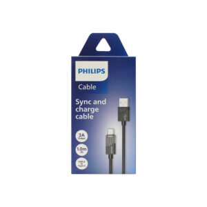 cable philips usb 3.0 a tipo c 3 amp 1 mt trenzado black