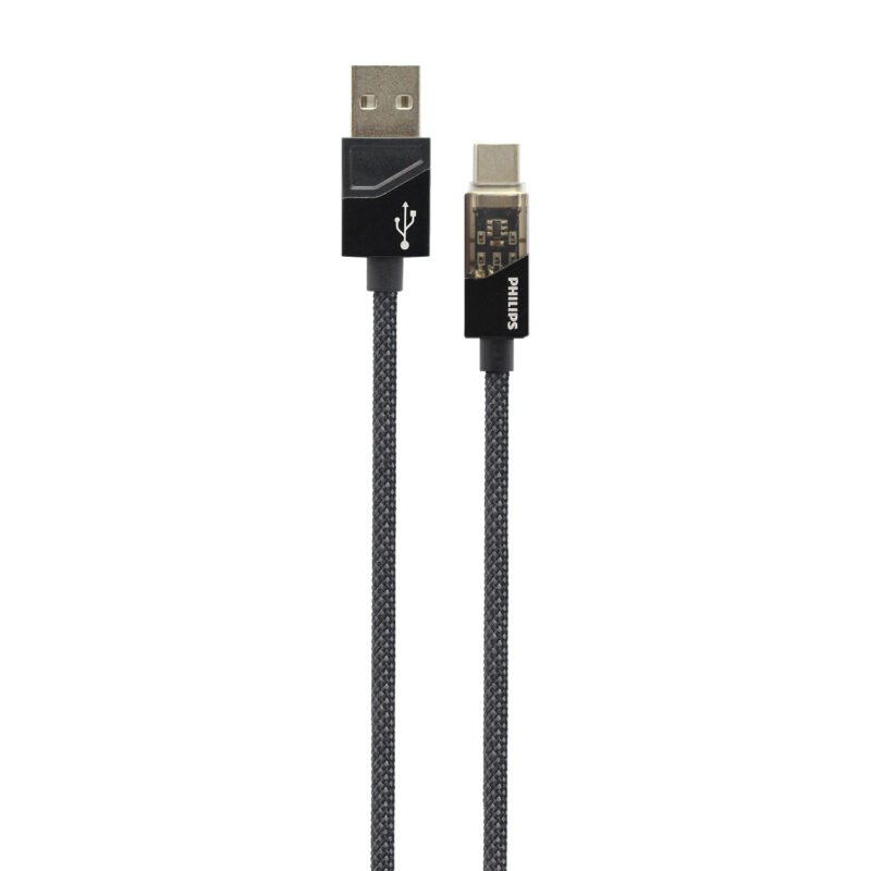 cable philips usb 3.0 a tipo c 3 amp 1 mt trenzado black — vista 5