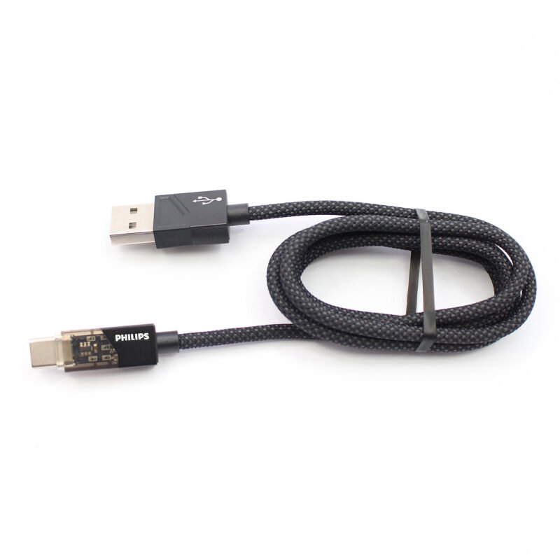 cable philips usb 3.0 a tipo c 3 amp 1 mt trenzado black — vista 7