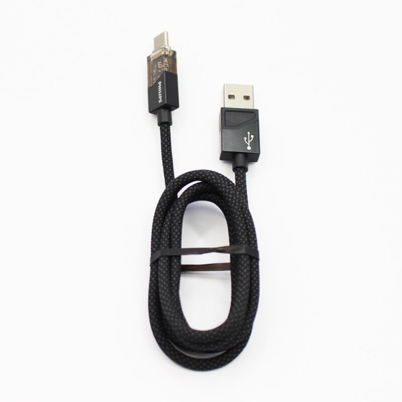cable philips usb 3.0 a tipo c 3 amp 1 mt trenzado black — vista 6