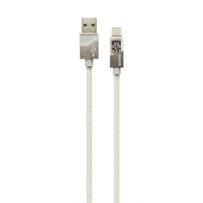 cable philips usb 3.0 a tipo c 3 amp 1 mt trenzado white — vista 5