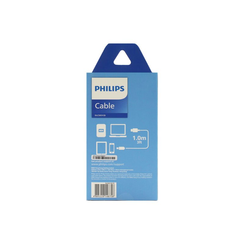 cable philips tipo c 3.2 a tipo c soporta 60ws 1 mt trenzado white — vista 3
