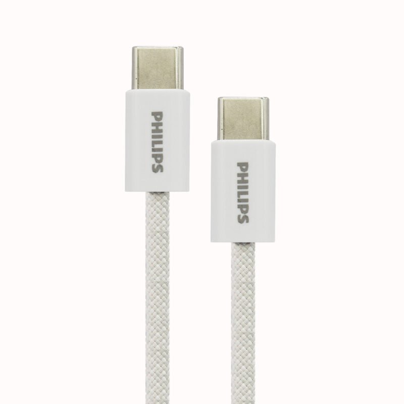 cable philips tipo c 3.2 a tipo c 60ws 1 mt trenzado white — vista 6