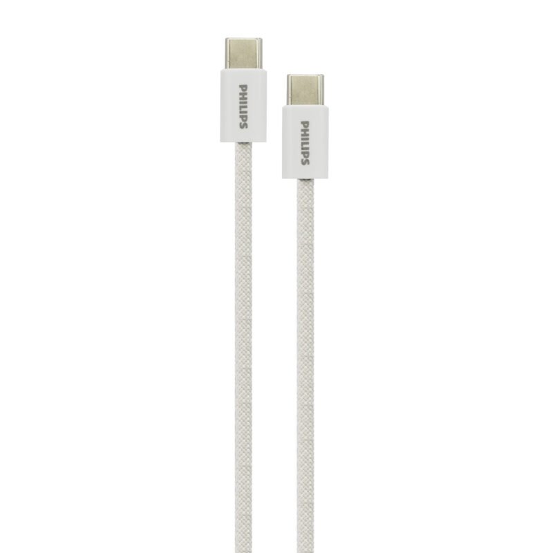 cable philips tipo c 3.2 a tipo c 60ws 1 mt trenzado white — vista 5