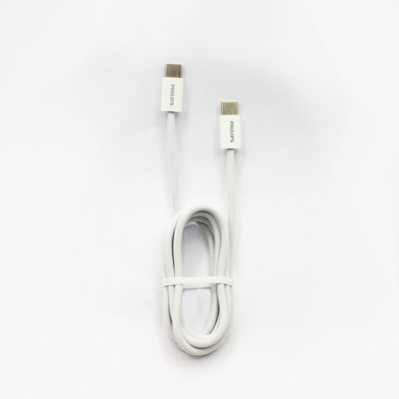 cable philips tipo c 3.2 a tipo c 60ws 1 mt trenzado white — vista 2