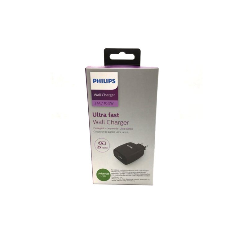 cargador de pared philips carga ultra rapida 2,1a