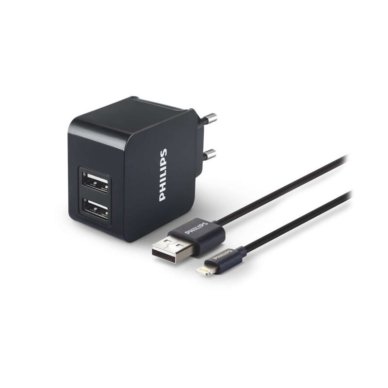cargador de pared philips doble usb carga ultra rapida 3,1a — vista 3