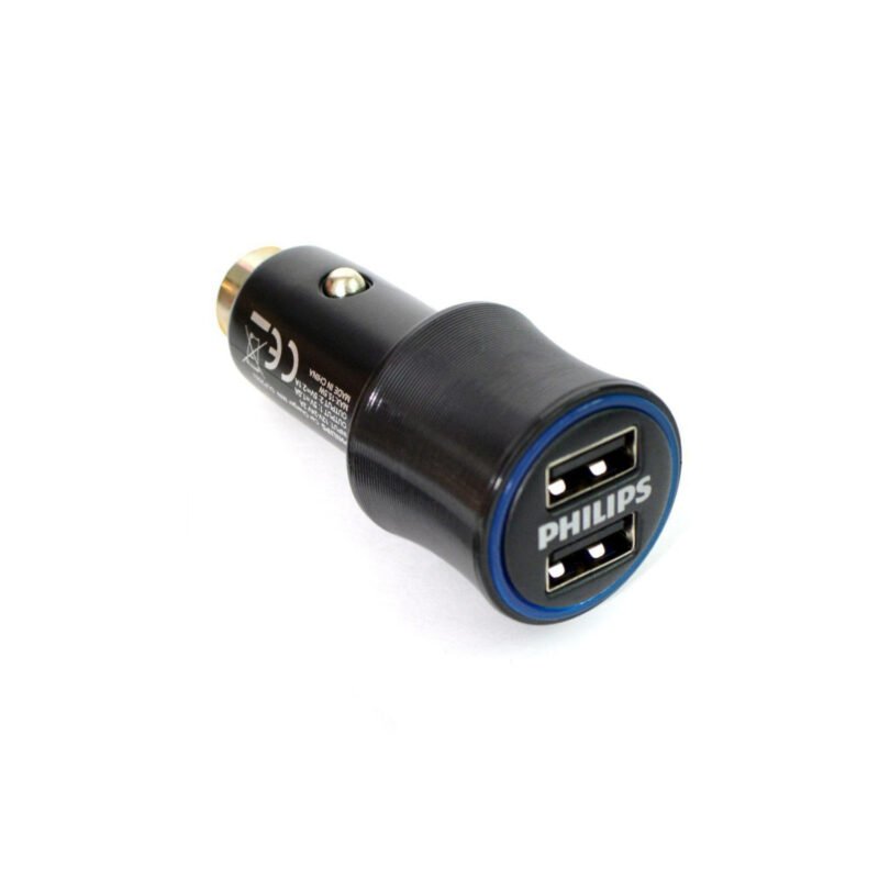 cargador philips para automovil usb doble ultra rapido 3,1a con cable — vista 2