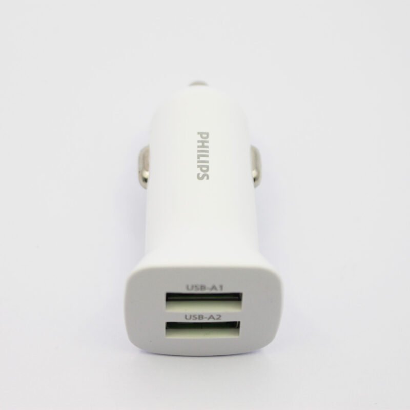 cargador philips para automovil 12v 12 watts 2 usb 2.4 amp white — vista 10