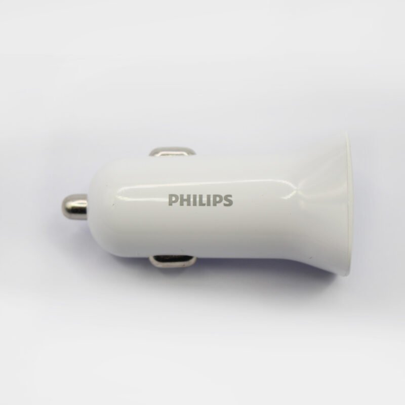 cargador philips para automovil 12v 12 watts 2 usb 2.4 amp white — vista 4