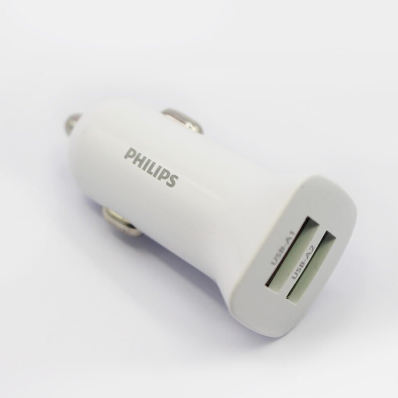 cargador philips para automovil 12v 12 watts 2 usb 2.4 amp white — vista 8