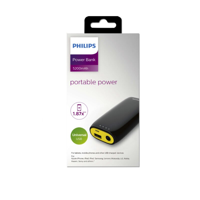 powerbank philips 4000 mah, yellow  — vista 2