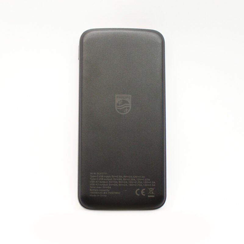 powerbank philips 10000mah 22,5ws fast charge salidas 2xusb a/1xtipo c black — vista 6