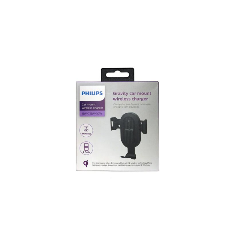 soporte philips auto con cargador, proteccion sobrecarga, compatibilidad amplia, entrada dc 5v 2a/9v 1.6a, salida 5w/7.5w/10w. — vista 4