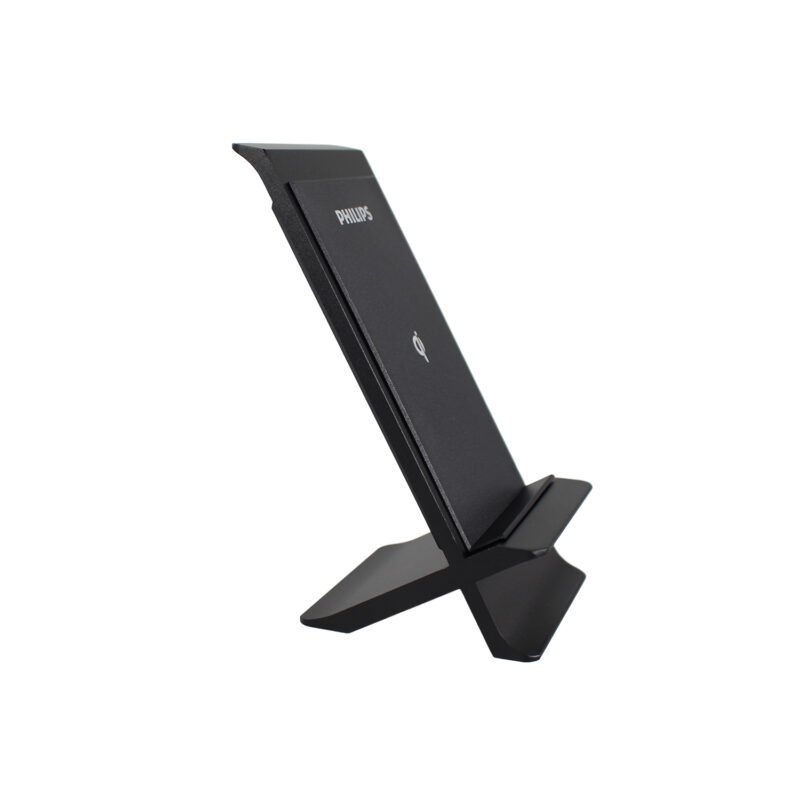 cargador inalambrico philips , conectividad qi y micro usb, carga hasta 10w, diseÑo elegante, incluye cable usb plano, eficiencia 75%. black — vista 3
