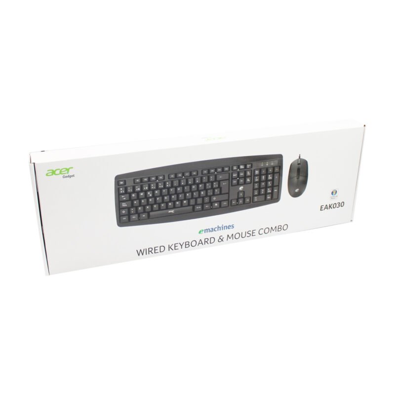 kit teclado +mouse acer con cable black certificado por windows — vista 3