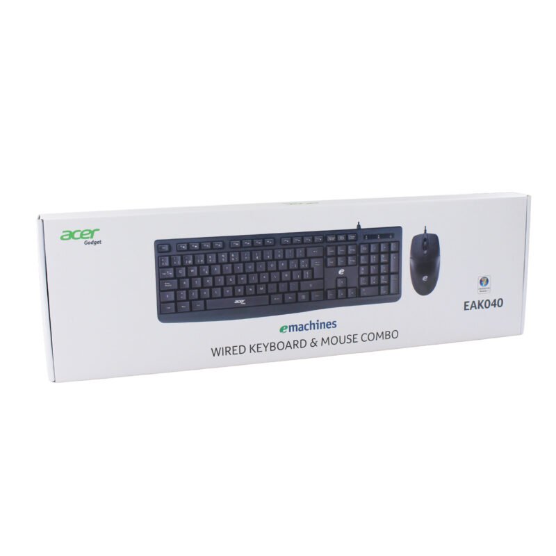 kit teclado +mouse acer con cable black certificado por windows — vista 3