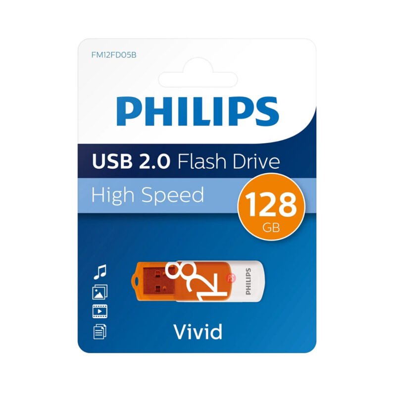 pendrive 128gb philips vivid usb2.0 — vista 2