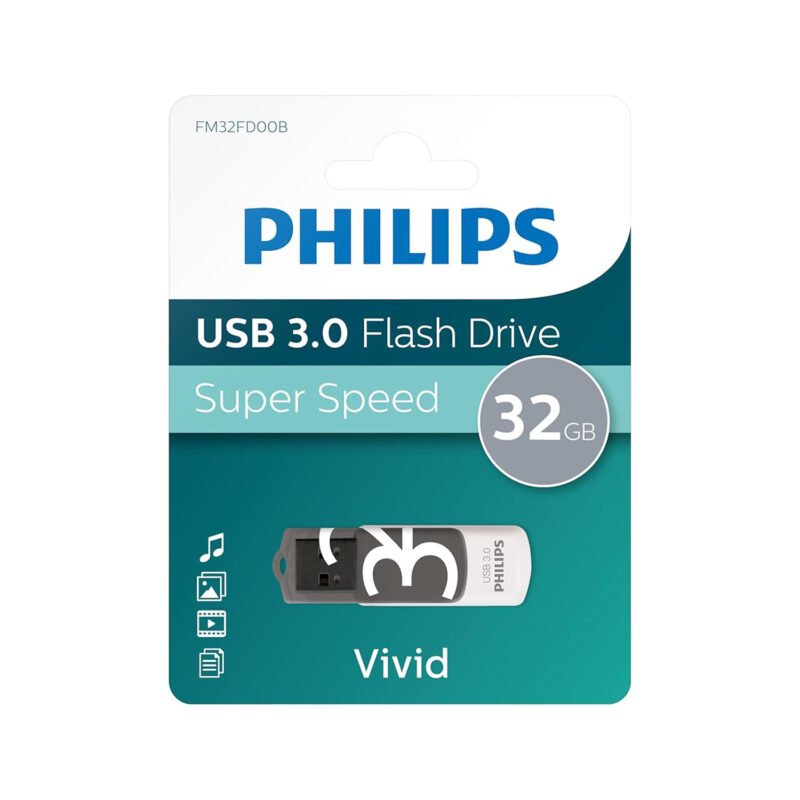 pendrive 32gb philips vivid usb3.0 — vista 2
