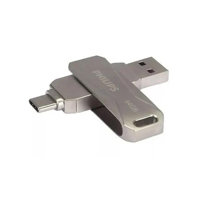 pendrive 64gb philips snap tipo c usb3.0 — vista 2