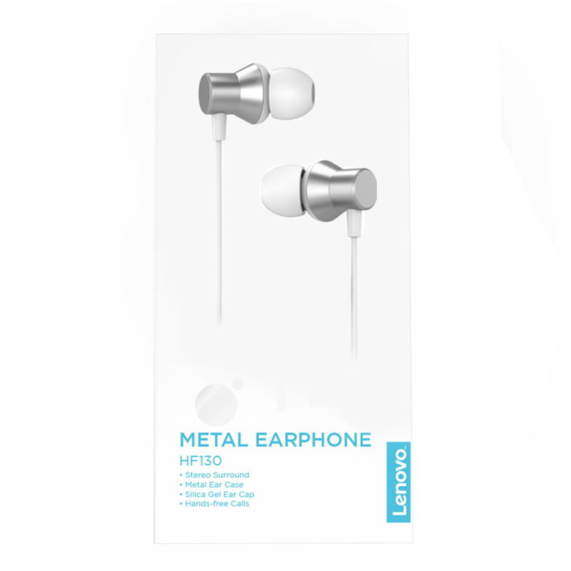 audifono lenovo hf130 in ear alambrico 3.5mm white — vista 3