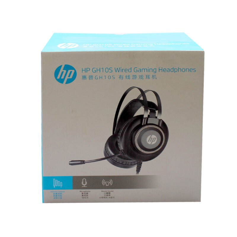 audifono hp on ear gh10s con control de volumen, recepcion de llamadas, aux 3.5mm, ligero, sonido envolvente, color. black