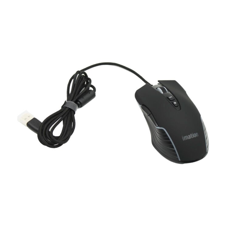 mouse imation imgt260, 12800 dpi, 10m clicks, rgb led 11 modos, 7 botones, cable 1.7m, conector usb oro.
